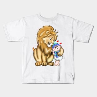 Lion and a little lamb (boy) Kids T-Shirt